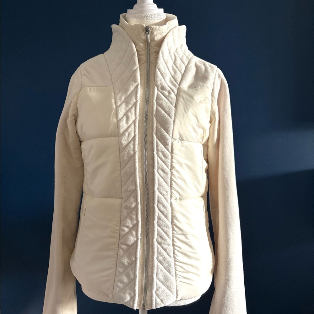 lululemon athletica Cream Quilted Full-Zip Jacket